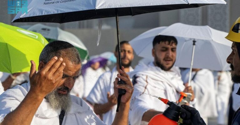 الحجاج يبدأون نفرتهم من عرفات إلى مزدلفة الحجاج على صعيد عرفات لأداء ركن الحج الأعظم