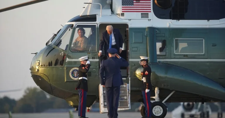 السلطات الأميركية تعتقل شخصاً وجه شعاع ليزر نحو مروحية ترمب السلطات الأميركية تعتقل شخصاً وجه شعاع ليزر نحو مروحية ترمب